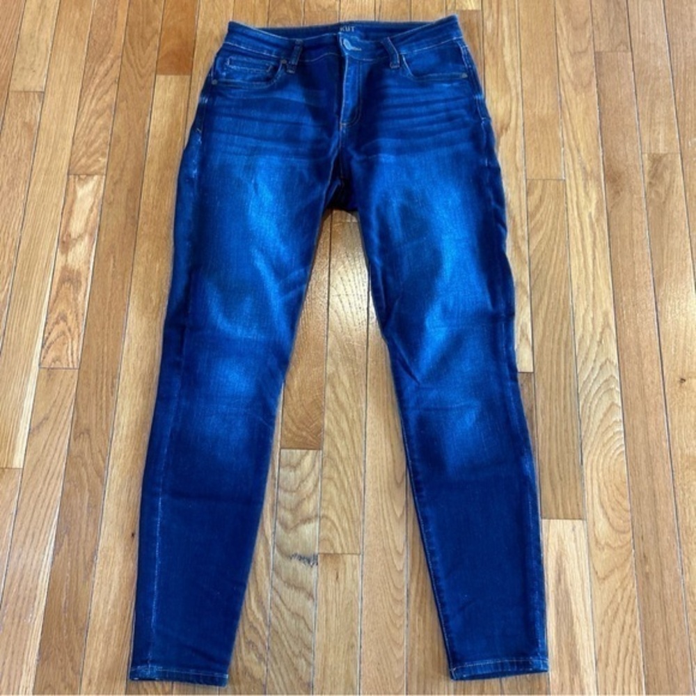 Kut From The Kloth Toothpick Skinny Jeans Women’s Sz 6S Whiskered Blue Denim